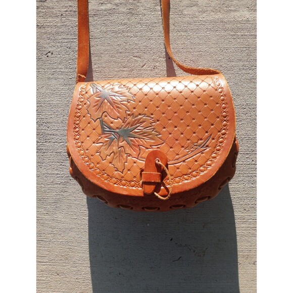 Brown Hand-Tooled Leather Purse - Picture 9 of 10